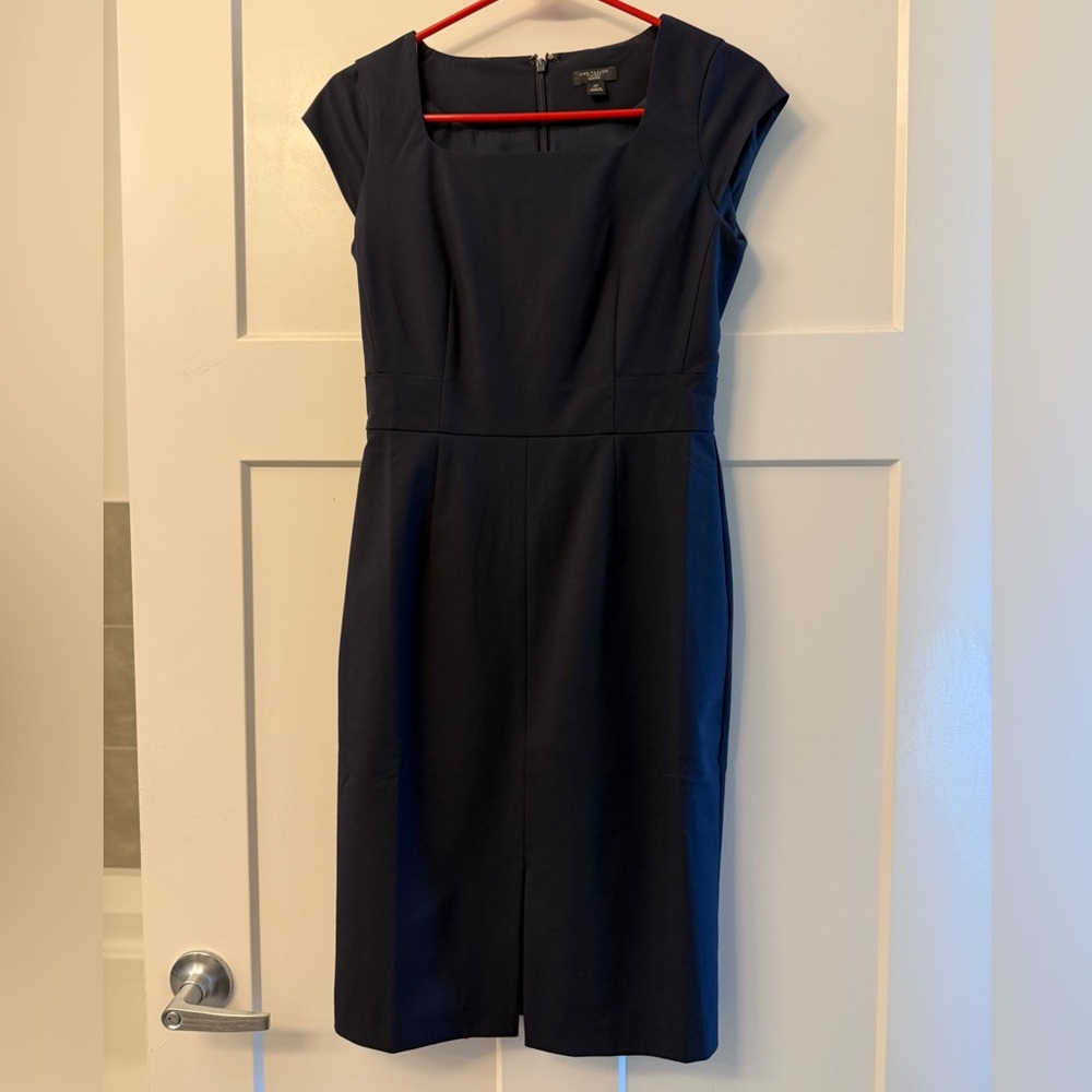 Ann Taylor Classic Navy Midi Dress